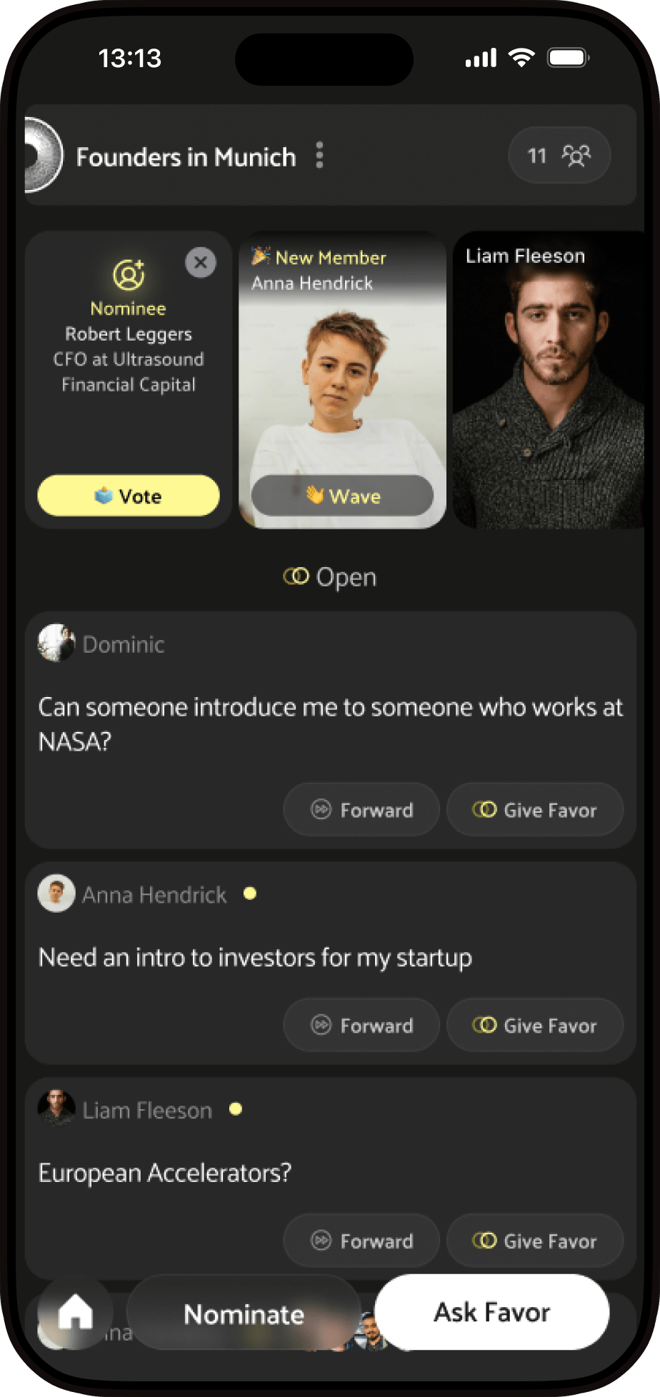 Cliq view of the feed inside a Cliq